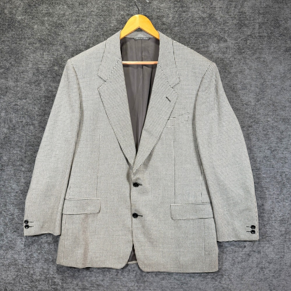Canali Proposta Blazer Houndstooth Wool Silk Gray 44R